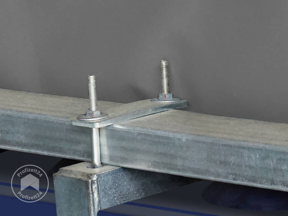 TOOLPORT 6x6m Container-Überdachung, PRIMEtex-Plane, grau, mit Statik - (47600)