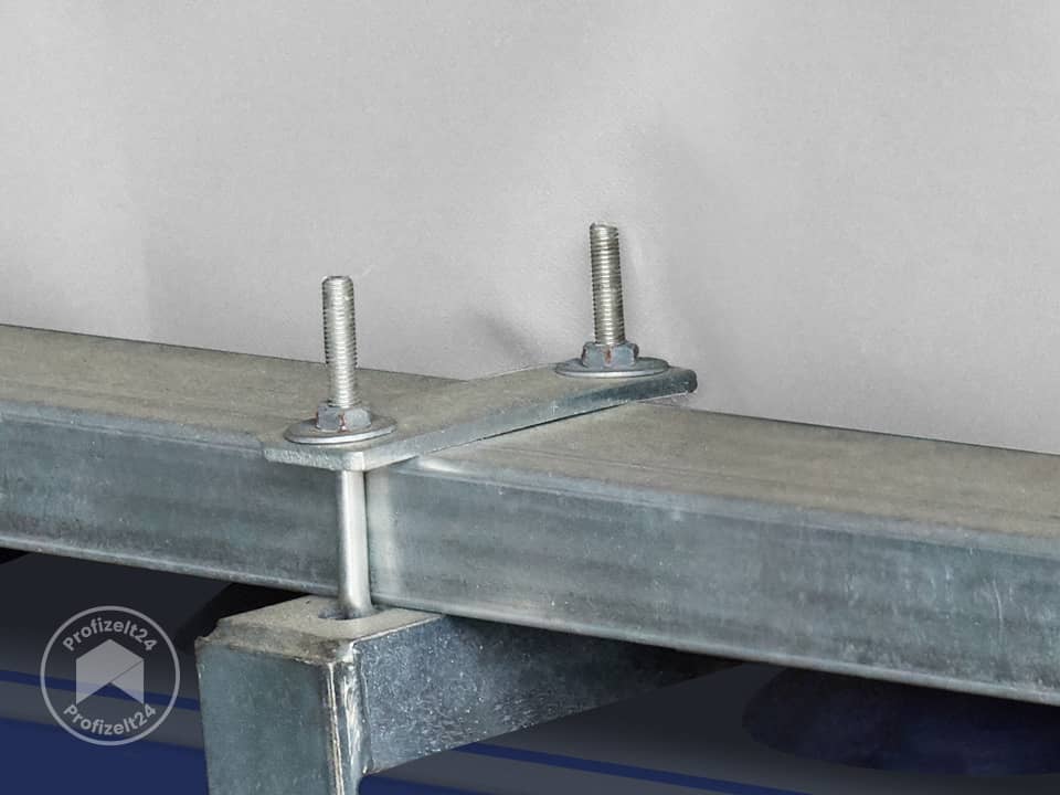 TOOLPORT 6x6m Container-Überdachung, PRIMEtex-Plane, weiß, mit Statik - (38674)