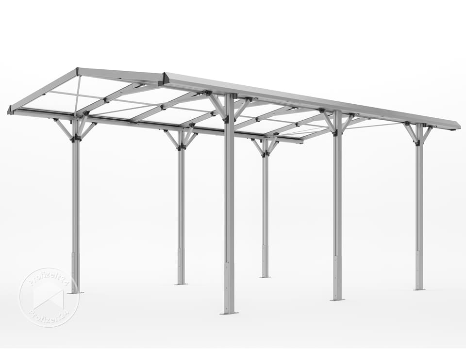 GFP 2,85x5,05m Carport, Aluminium eloxiert | inkl. Regenrinne - (GFPV00804) GFP 2,85x5,05m Carport, Aluminium eloxiert | inkl. Regenrinne - (GFPV00804)