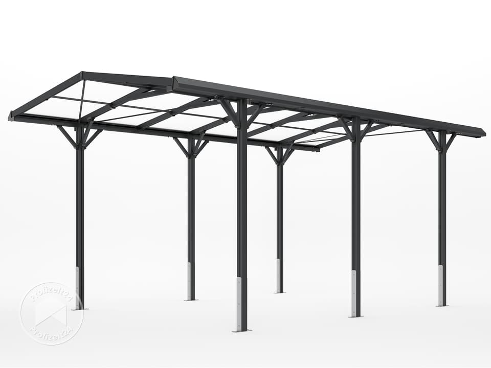 GFP 2,85x5,05m Carport, Anthrazit | inkl. Regenrinne - (GFPV00802)