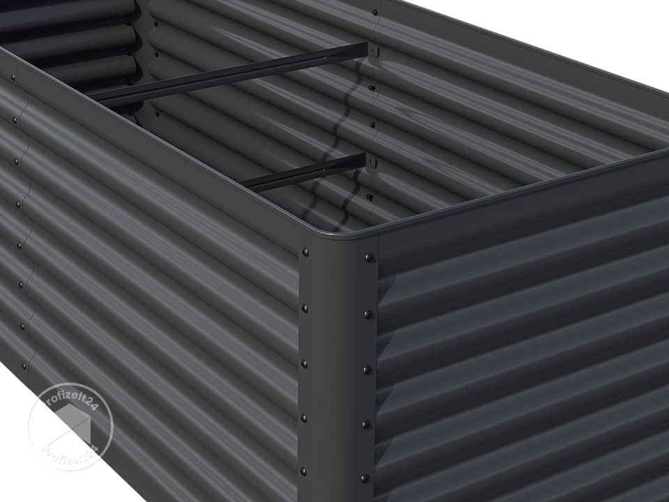 PRIMEYARD 150 x 60 x 60 cm Hochbeet, Stahl, anthrazit