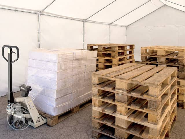 TOOLPORT 4x6 m Lagerzelt, PVC-Plane, gra...