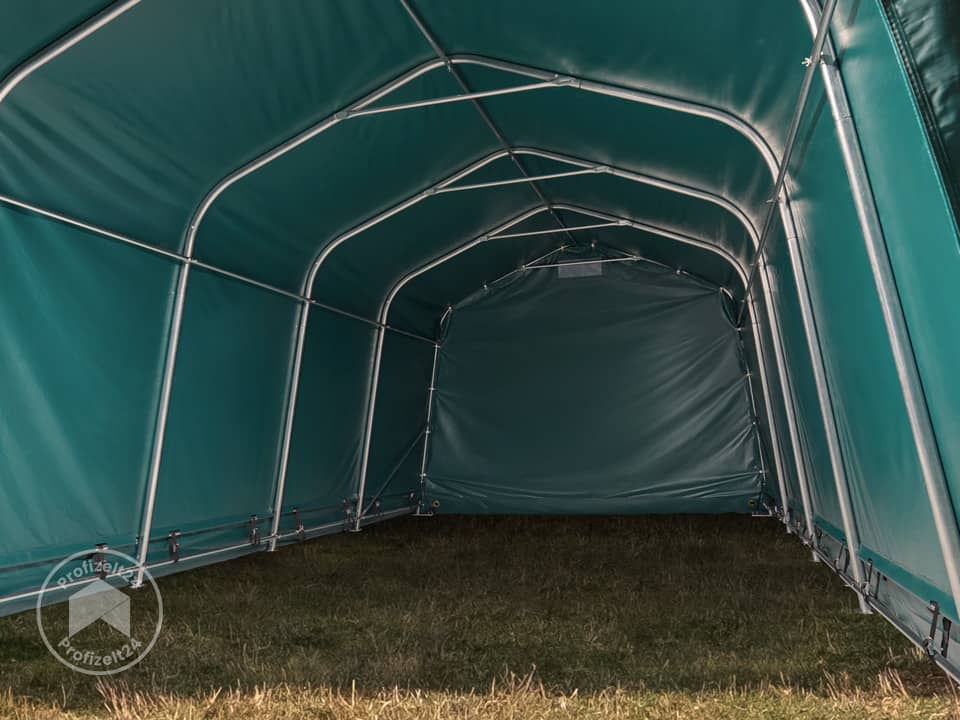 TOOLPORT 3,3x6m Weideunterstand, PRIMEtex-Plane, dunkelgrün, Betonbefestigung - (99540)