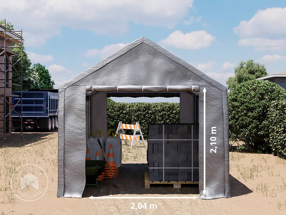 TOOLPORT 3x4m Lagerzelt, PE-Plane, grau ...