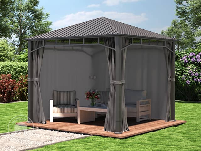TOOLPORT 3x3 m Hardtop Gartenpavillon, i...