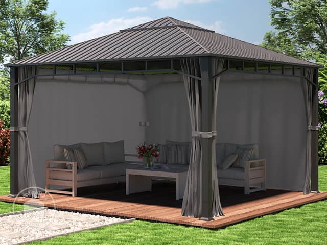 TOOLPORT 4x4 m Hardtop Gartenpavillon, inkl. 4 Seitenteile, loft grey - (300195) TOOLPORT 4x4 m Hardtop Gartenpavillon, inkl. 4 Seitenteile, loft grey - (300195)