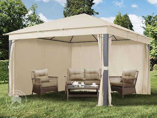 TOOLPORT 4x4 m Softtop Gartenpavillon, inkl. 4 Seitenteile, champagnerfarben - (300174) TOOLPORT 4x4 m Softtop Gartenpavillon, inkl. 4 Seitenteile, champagnerfarben - (300174)