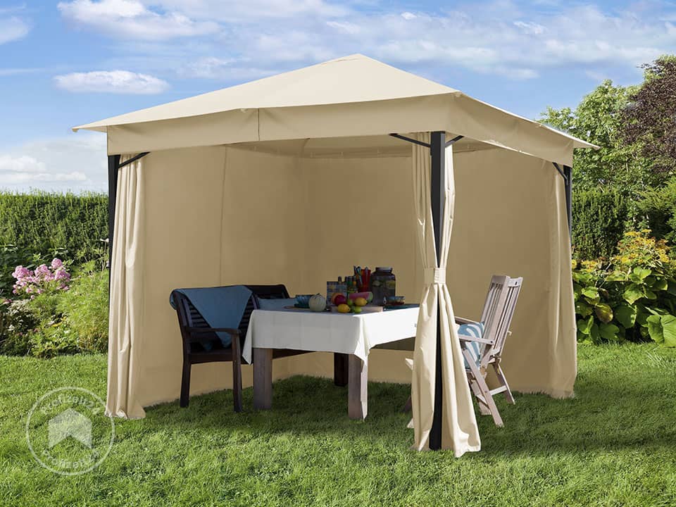 TOOLPORT 3x3 m Softtop Gartenpavillon, inkl. 4 Seitenteile, champagnerfarben - (300180) TOOLPORT 3x3 m Softtop Gartenpavillon, inkl. 4 Seitenteile, champagnerfarben - (300180)