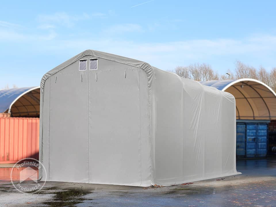 TOOLPORT 4x8m Zelthalle, PVC-Plane, grau...