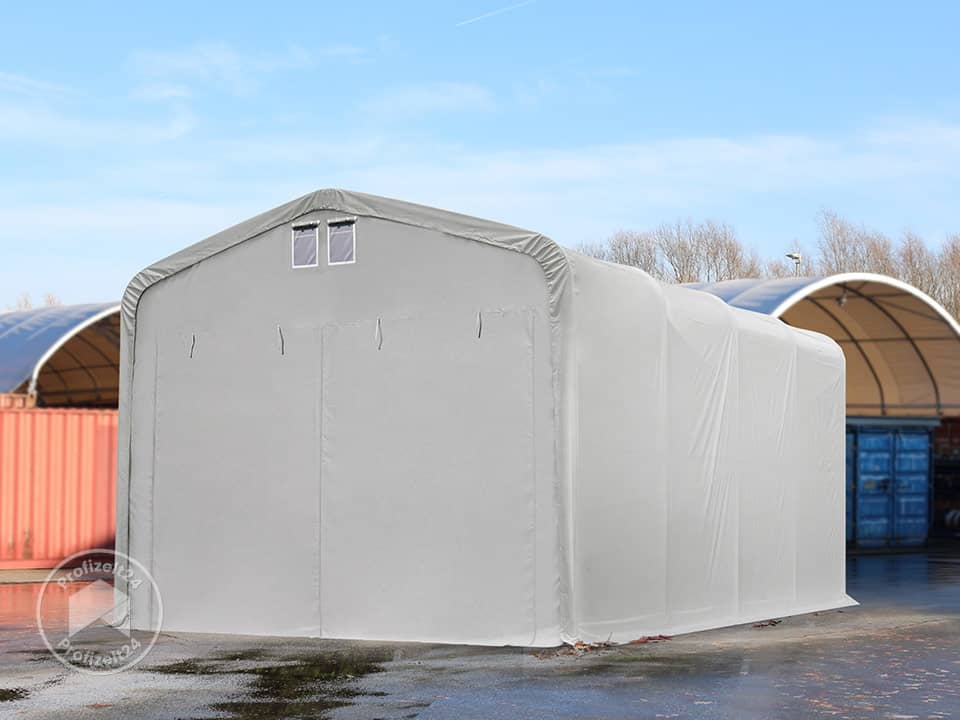 TOOLPORT 5x8m Zelthalle, PVC-Plane, grau...