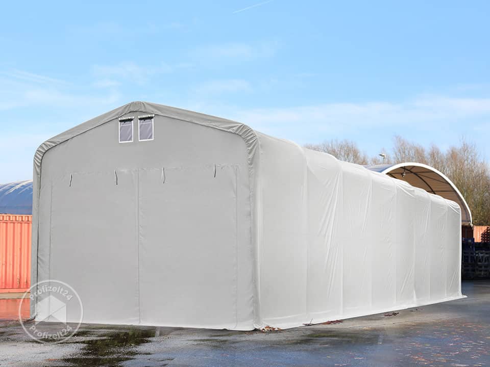 TOOLPORT 5x24m Zelthalle, PVC-Plane, gra...