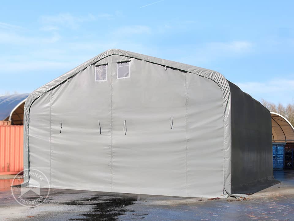 TOOLPORT 7x7m Zelthalle, PVC-Plane, grau...