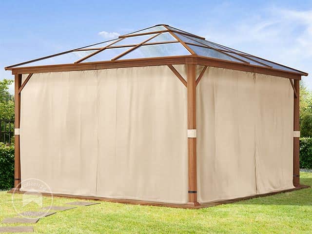 TOOLPORT 4x4 m Hardtop Gartenpavillon, inkl. 4 Seitenteile, champagnerfarben - (301347) TOOLPORT 4x4 m Hardtop Gartenpavillon, inkl. 4 Seitenteile, champagnerfarben - (301347)