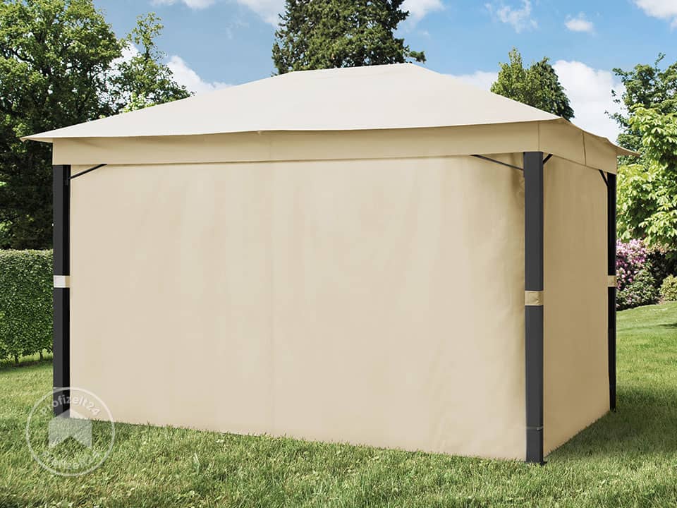 TOOLPORT 3x4 m Softtop Gartenpavillon, inkl. 4 Seitenteile, champagnerfarben - (300173)