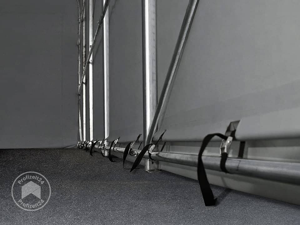 TOOLPORT 4x8m Zelthalle, PVC-Plane, grau...