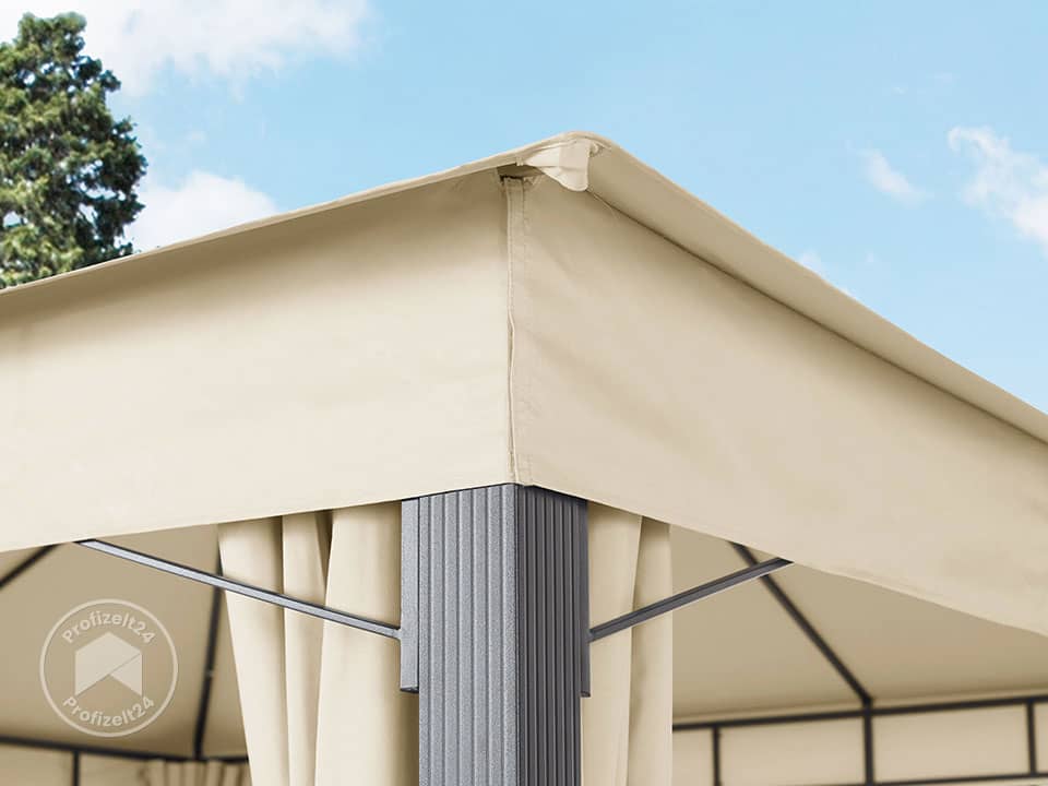 TOOLPORT 3x4 m Softtop Gartenpavillon, inkl. 4 Seitenteile, champagnerfarben - (300173)