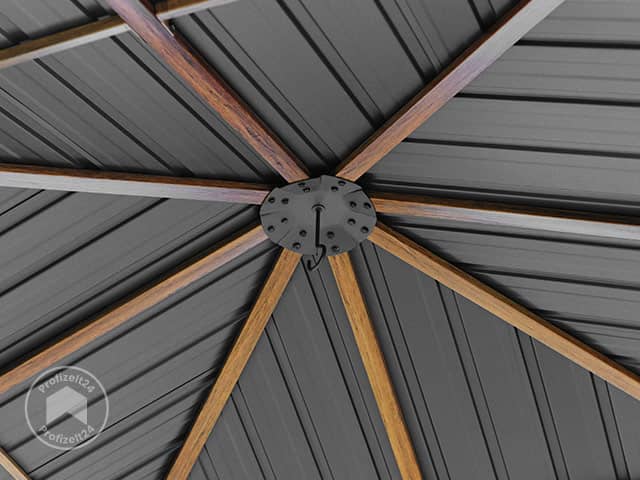 TOOLPORT 3x3 m Hardtop Gartenpavillon, inkl. 4 Seitenteile, champagnerfarben - (300182)