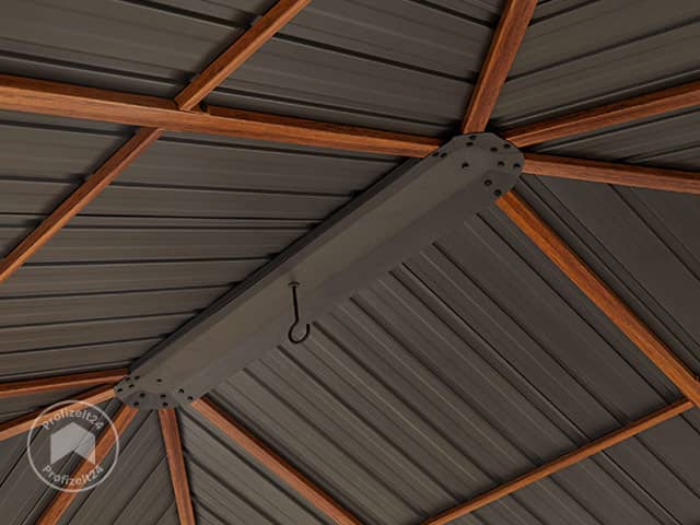 TOOLPORT 3x4 m Hardtop Gartenpavillon, inkl. 4 Seitenteile, loft grey - (300185)