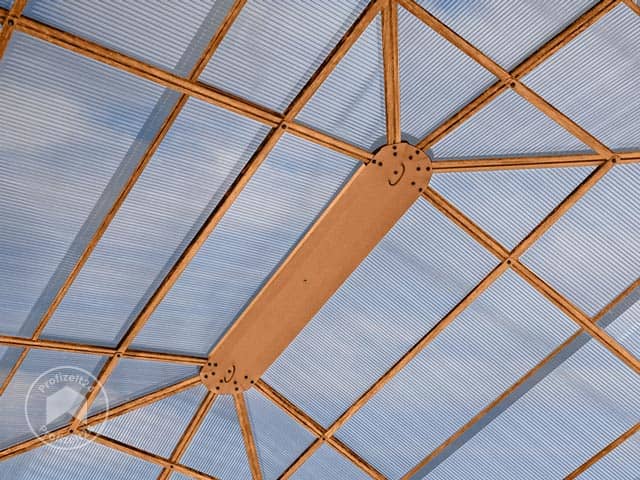 TOOLPORT 3x4 m Hardtop Gartenpavillon, inkl. 4 Seitenteile, champagnerfarben - (301346)