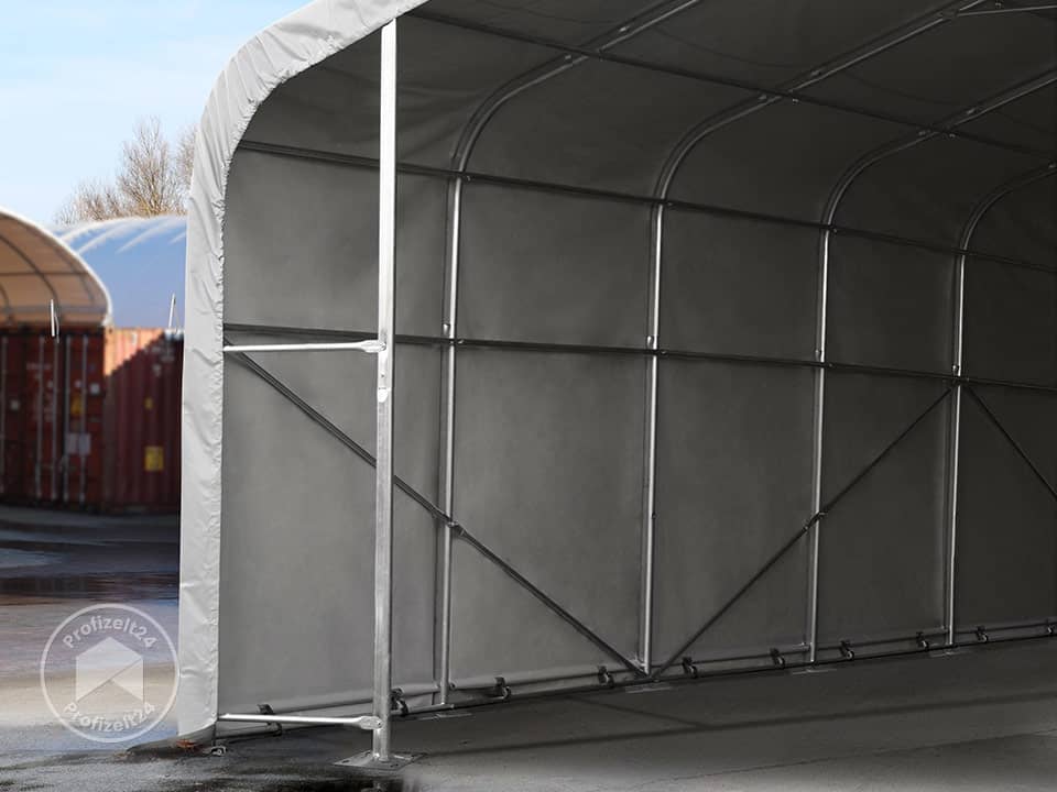 TOOLPORT 8x12m Zelthalle, PVC-Plane, gra...