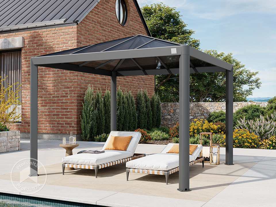 PRIMEYARD 3x3m Hardtop Gartenpavillon, o...