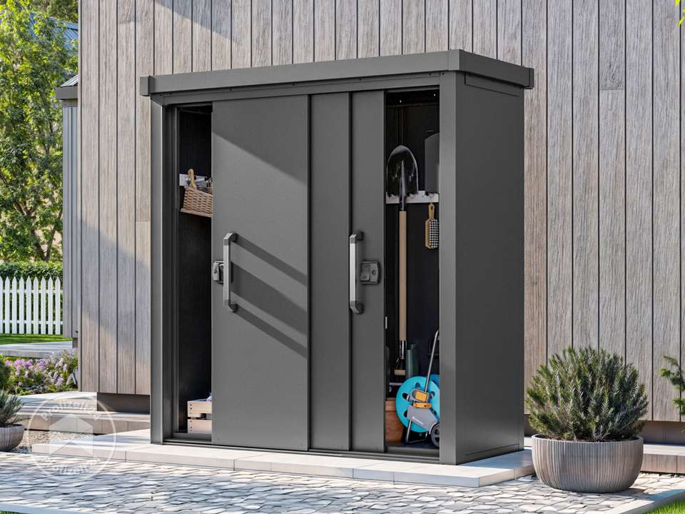 Geräteschrank 180x78 cm, anthrazit (GFPV00927) | Profizelt24