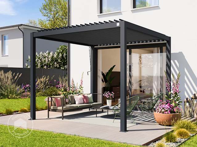 3x3 m Pergola mit Lamellendach, Aluminium (400104) Profizelt24