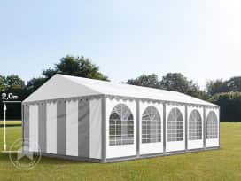 5x10m Partyzelt, PVC-Plane, grau-weiß, mit Bodenrahmen 5x10m Partyzelt, PVC-Plane, grau-weiß, mit Bodenrahmen