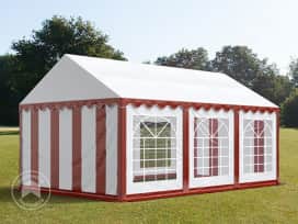 4x6m Partyzelt, PVC-Plane, rot-weiß 4x6m Partyzelt, PVC-Plane, rot-weiß