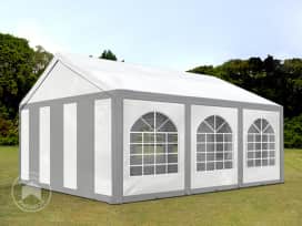 3x6m Partyzelt, PE-Plane, grau-weiß 3x6m Partyzelt, PE-Plane, grau-weiß