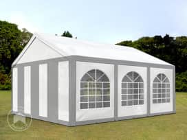 4x6m Partyzelt, PE-Plane, grau-weiß 4x6m Partyzelt, PE-Plane, grau-weiß