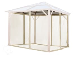 Moskitonetz (4-teilig) für Gartenpavillon Forest Deluxe, 3x3 m, champagnerfarben