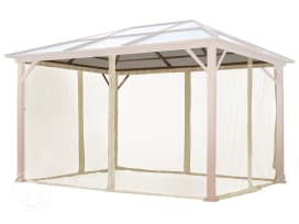 Moskitonetz (4-teilig) für Gartenpavillon Forest Deluxe, 3x4 m, champagnerfarben