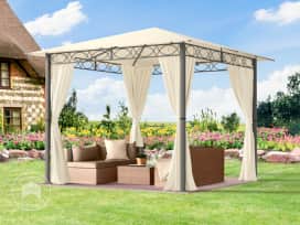 3x3 m Softtop Gartenpavillon, inkl. 4 Seitenteile, champagnerfarben