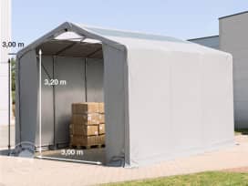 4x6m Zelthalle, PVC-Plane, grau, ohne Statik