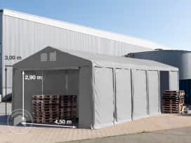 6x12 m Lagerzelt, PVC-Plane, grau, mit Bodenrahmen, ohne Statik