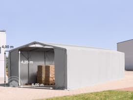 8x16m Zelthalle, PRIMEtex-Plane, grau, ohne Statik