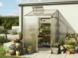 151 x 147 cm Anlehngewächshaus, Aluminium Natur