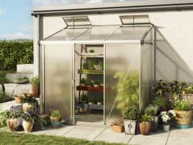 222 x 147 cm Anlehngewächshaus, Aluminium Natur