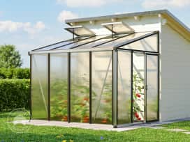 263 x 194 cm Anlehngewächshaus, pulverbeschichtet, Anthrazit RAL 7016 263 x 194 cm Anlehngewächshaus, pulverbeschichtet, Anthrazit RAL 7016