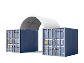 4x3m Container Überdachung, PRIMEtex-Plane, weiß, mit Statik