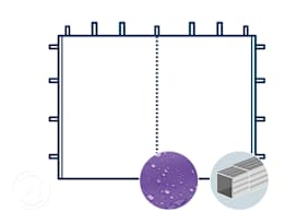 Seitenwand mit mittigem Reißverschluss als Tür für 3 m breiten Faltpavillon mit 32 mm Aluminiumgestänge, lila