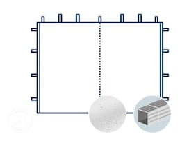 Seitenwand mit mittigem Reißverschluss als Tür für 3 m breiten Faltpavillon mit 32 mm Aluminiumgestänge, weiß