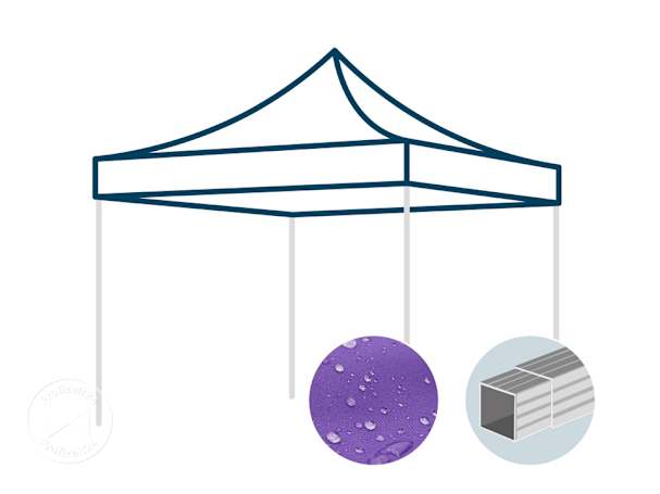 Ersatzdach für 3x3 m Faltpavillon mit 32 mm Aluminiumgestänge, lila