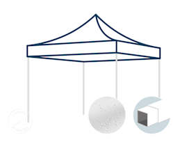 Ersatzdach für 3x3 m Faltpavillon mit 30 mm Stahlgestänge, weiß
