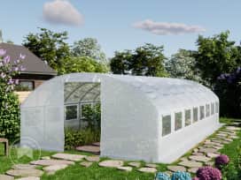 4x8m Foliengewächshaus, PE-Plane, weiß