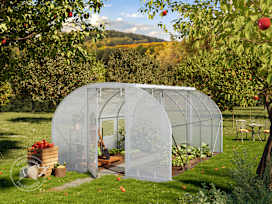 3x4m Foliengewächshaus, PE-Plane, weiß