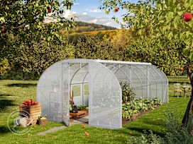 3x6m Foliengewächshaus, PE-Plane, weiß 3x6m Foliengewächshaus, PE-Plane, weiß