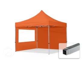 3x3m Aluminium Faltpavillon, inkl. 2 Seitenteile, orange