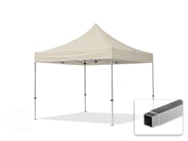 3x3m Aluminium Faltpavillon, ohne Seitenteile, creme